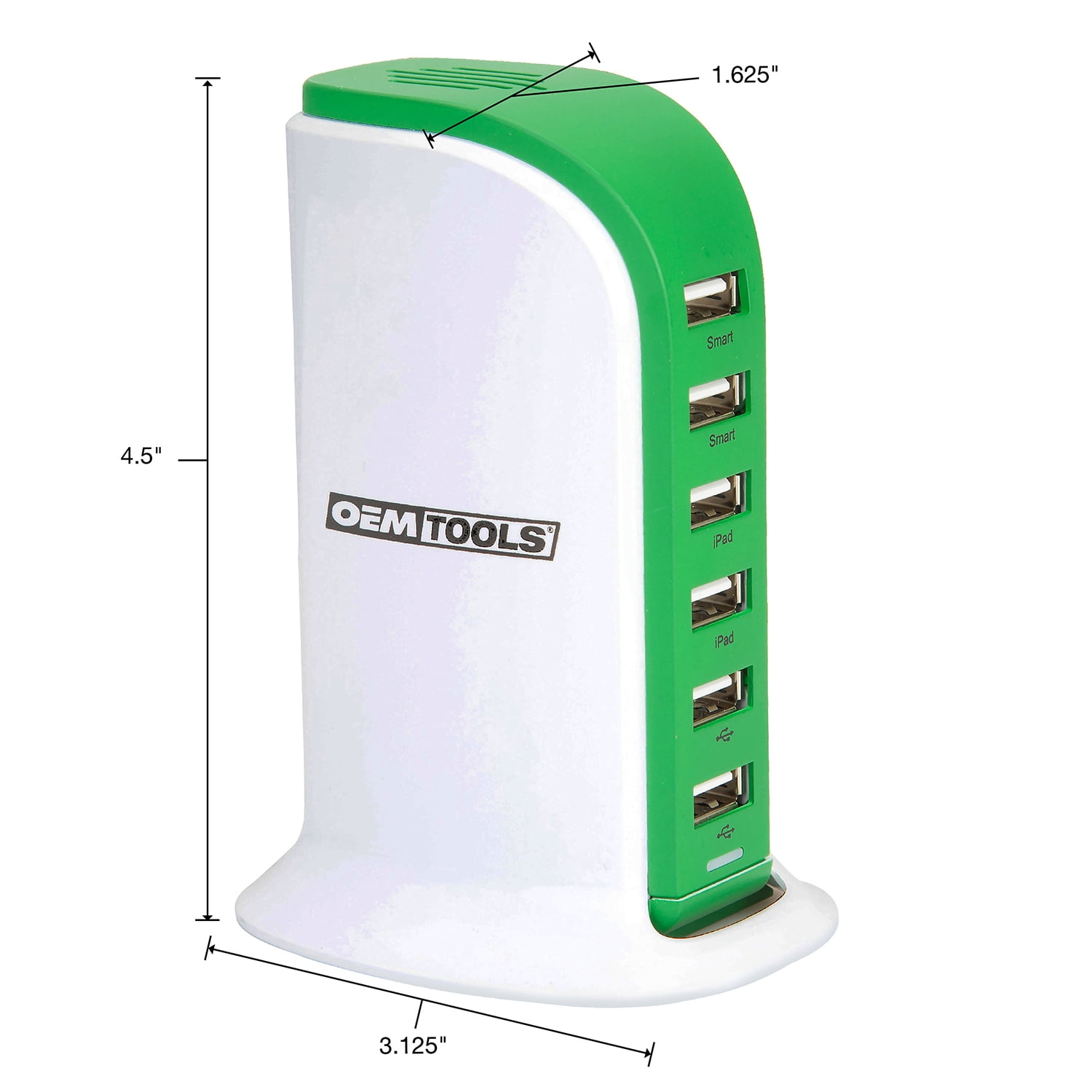 OEMTOOLS 24649 Smart 6 Port USB Charging Station for Smartphones and Other Smart Devices