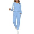thumbnail image 4 of Fantaslook Womens Pajamas Sets Crew Neck Long Sleeve Tops and Pants Two Piece Lounge Sets Fall Outfits with Pockets, 4 of 8