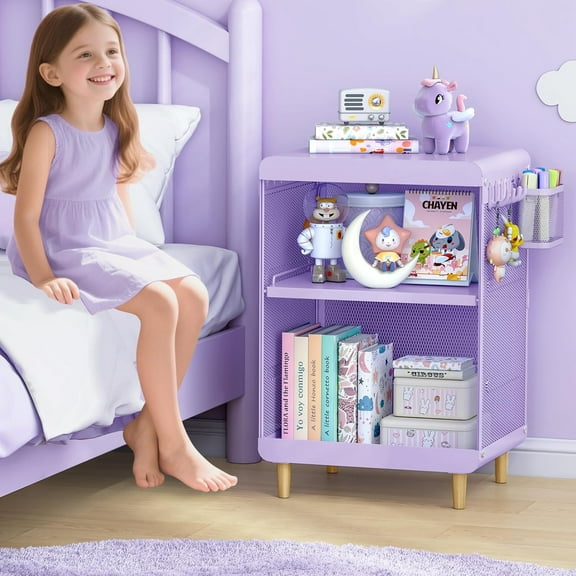 Kids Nightstand,Kids Bedside Table,Teen Girls Night Stand,Toddler Night Stand,End Table for Girls Room Storage, Nightstand