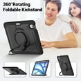 thumbnail image 7 of XYX Case for iPad Air 11 Inch M3 2025/M2 2024 (7th/6th Gen) with Rotating Stand, Shoulder Strap, 2in1 Shockproof Cover, Black, 7 of 7