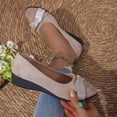 thumbnail image 5 of Hurxie Womens Ballet Flat Shoes Knit Dress Shoes Round Toe Slip On Ballerina Flats for Woman Low Wedge Comfort Soft Khaki, 5 of 7