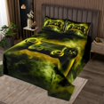 thumbnail image 2 of Erosebridal Black Yellow Green Gamepad Print Coverlet Set Queen, Gamer Bedding Set, Gaming Room Decor 3 Pieces, 2 of 5