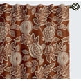 thumbnail image 2 of Vargottam Cotton Curtains for Windows - 3-in-1 Rod Pocket/Back Tab Short Window Drapes - Light Filtering Cotton Panels - Set of 2, 52"x63" - Fruits Pattern (Brown), 2 of 8