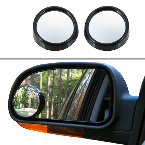 Wideskall 2 Pieces Universal 2" Wide Angle Convex View Adjustable Blind Spot Mirror Stick on Car