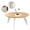 Birch with White Legs, variant on Hoek Long Coffee Table, 34-inch - Round Space-Saving & Portable Design, No-Tool One-Click Assembly with Wall Hanging Cleat - Multi-Functional Modern Furniture (Walnut/Black)