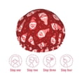thumbnail image 5 of Kdxio Gnomes Holding Hearts Print Shower Cap for Women,Elastic and Reusable,Double Waterproof Layers Bathing Hat, 5 of 6