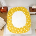 thumbnail image 5 of Feelyou Yellow Bowknot Bunnies Twin Sheet Sets for Kids, Kawaii Easter Rabbit Twin Fitted Sheet, Fashion Polkadots Flat Sheet, Microfiber Bedroom Decor, 3 Pieces, 5 of 7