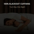 thumbnail image 4 of 100% Blackout Faux Linen Curtains for Livingroom Bedroom W50 X L63,2 Panels Set Thermal Insulated Curtains With Free 20 Ring Clips - Cream, 4 of 5
