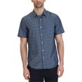 thumbnail image 1 of Nautica - Camisa con botones de cambray a rayas para hombre, azul, grande, 1 of 1