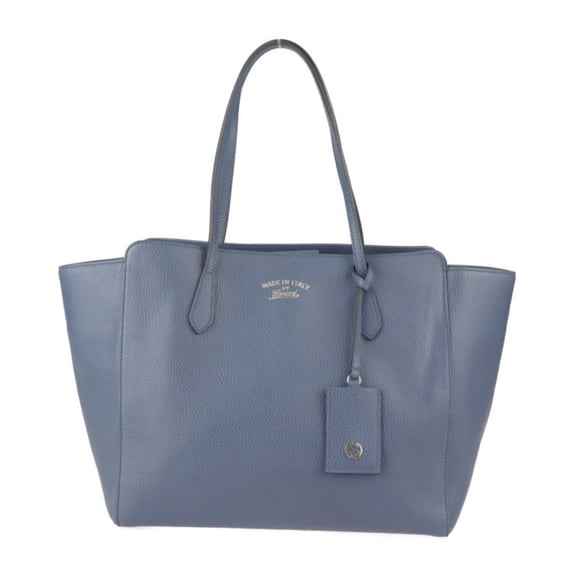 Pre-Owned GUCCI Swing Tote Bag 354397 Leather Navy Shoulder Large