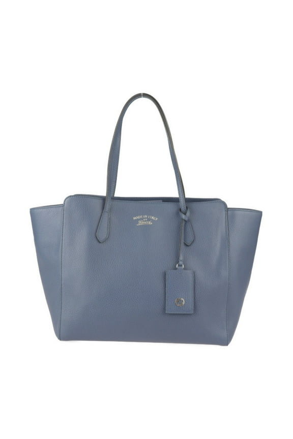 Pre-Owned GUCCI Swing Tote Bag 354397 Leather Navy Shoulder Large