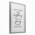 thumbnail image 4 of Pray Instead Of Worry Gray Framed Print Under Glass, design by Lettered and Lined, 4 of 10