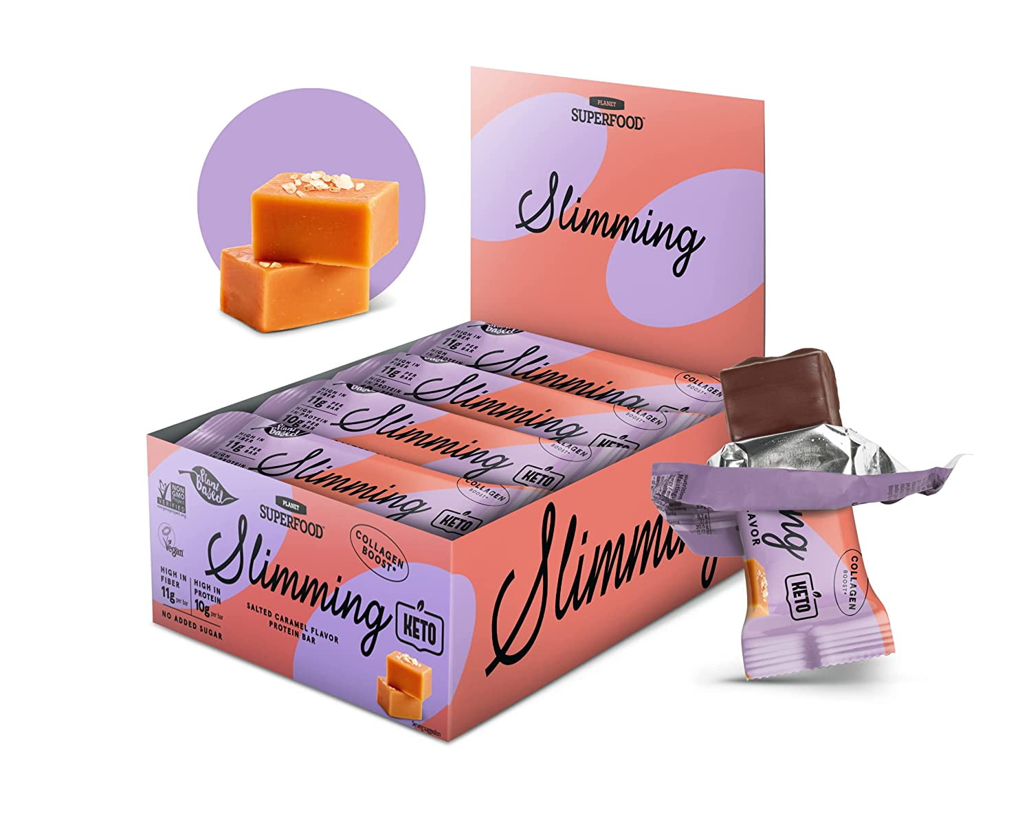 Superfood Slimming Salted Caramel Flavour Protein Bar (12x40g