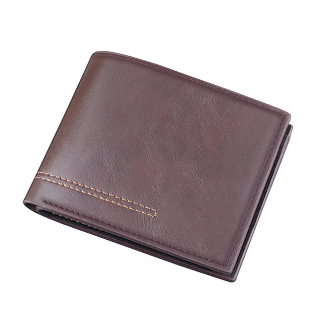 Huanglei Fashion ID Short Wallet Women Men Leather Purse Multiple Card Slots Clutch Bag