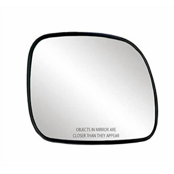 30013 - Fit System Passenger Side Heated Mirror Glass w/ backing plate, Chrysler Town & Country, Caravan 96-04, Grand Caravan 01-04, 5 1/ 8" x 7 5/ 16" x 8" (w/ o auto dimming)