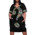 thumbnail image 2 of Una marca de preguntas Vestido suelto con bolsillo vestidos estilo coreano Vestido elegante, 2 of 7