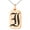 Rose, variant on Stainless Steel Letter I Initial Old English Monogram Engraved Small Rectangle Dog Tag Charm Pendant Necklace