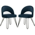 thumbnail image 6 of SAFAVIEH Jora Velvet Retro Side Chair Set of 2 Navy, 6 of 11