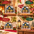 thumbnail image 3 of Christmas Village Decor, Wooden Woodland Cottage Tabletop House with Soft Light for Mantel Shelf Desk and Dining Table, 4.72 x 4.33 x 0.79 in, 3 of 6