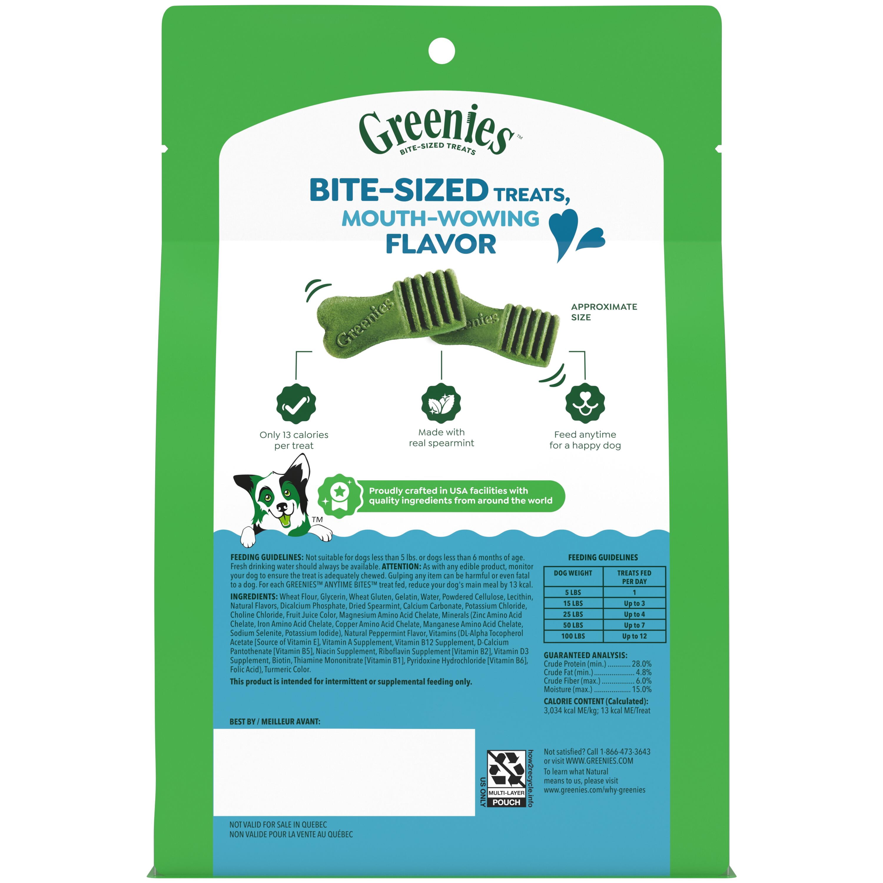 Greenies Anytime Bites Dog Treats, Mint Flavor, 24 oz bag