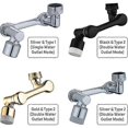 thumbnail image 3 of Universal Brass 1080 Rotatable Folding Arm Basin Mixer Tap Extension Splash Filter Aerator, Gold 2 Output Modes UNOIU, 3 of 5