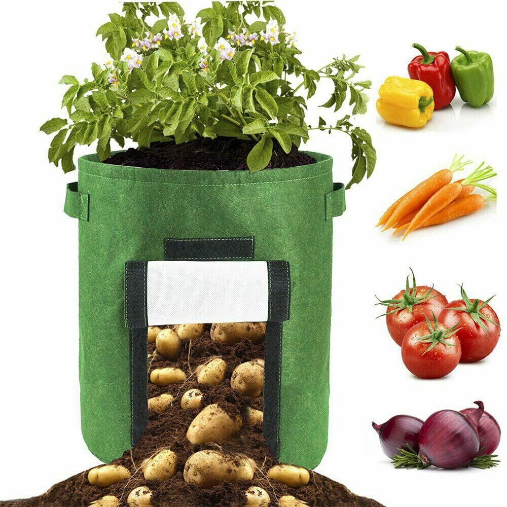 1pc Potato Grow Bags, Garden Planting Growing Bag With Flap, Double Layer  Breathable Non-Woven Cloth For Potatoes Planter Vegetable Tomato Mushrooms F