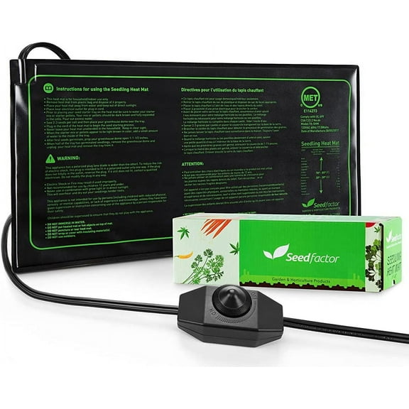 MET Certified Seedling Heat Mat, Seedfactor Adjustable Temperature Waterproof Durable Germination Station Heat Mat, Warm Hydroponic Heating Pad for Indoor Home Gardening Seed Starter