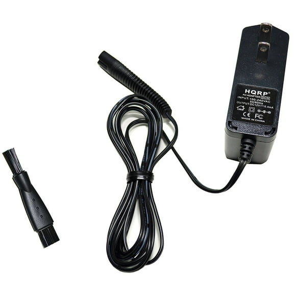 HQRP AC Adapter fits Braun Series 7 Model 740s-6 Type 5697 Shaver Charger Power Supply Cord   Cleaning Brush