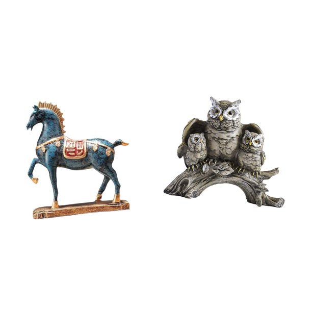 Figura de caballo,Figura de caballo Escultura animal coleccionable,Figuras de búho,Figuras de búho,animales artificiales,artesanías,decoración del hogar,Figura en miniatura de búho moderno