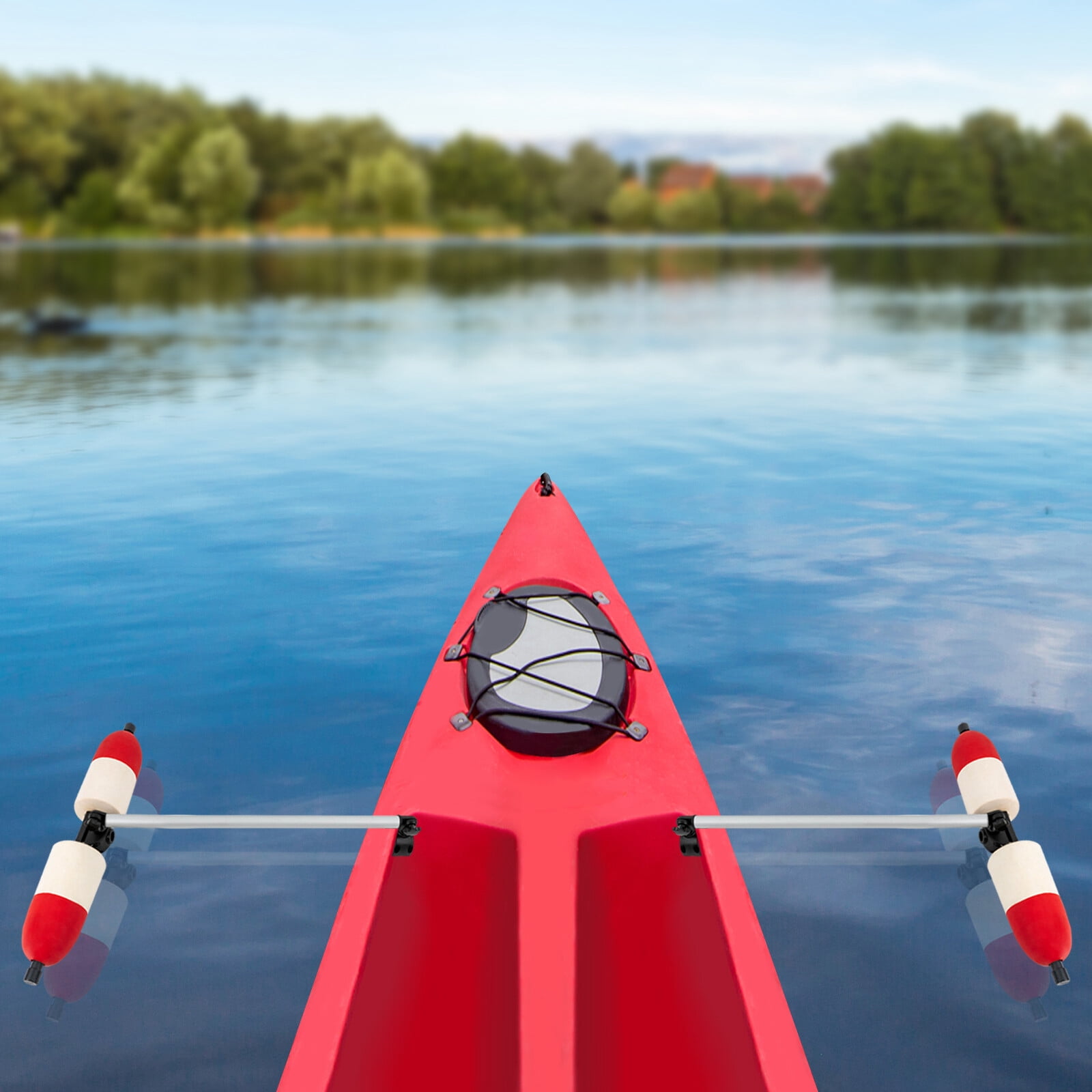 Miumaeov 1 Pair Kayak Canoe PVC Stabilizer System Outrigger Arms Fishing Sidekick Kit