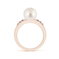 thumbnail image 2 of ANGARA South Sea Cultured Pearl Ring with Rubies in 14K Rose Gold for Women | June Birthstone, Birthday, Anniversary, Jewelry Gift for Women | Pearl Ring, 2 of 9