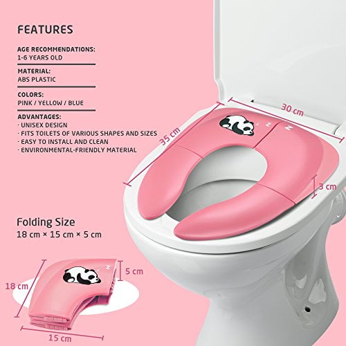 Jerrybox Foldable Travel Potty Seat for Babies Toddlers Potty Seat Toilet Training with Carrying Bag 