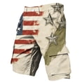 thumbnail image 2 of Jessboyy Men's 4th of July Cargo Shorts American Flag Printed 250 Anniversary Patriotic Shorts with Pockets no Belt Independence Day Multicolor,XL, 2 of 7