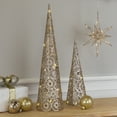 thumbnail image 2 of Northlight LED Sunburst Christmas Cone Glitter Tree - 23.5" - Warm White Lights - Gold Finish, 2 of 5