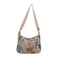 thumbnail image 1 of Bolso Hobo Cuerpo Cruzado Hombro Mujeres Flores Ajustable Tira Cierre Tela Axila para Compras, 1 of 9