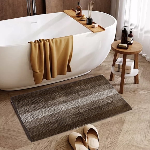 Absorbent Entrance Mat, Bathroom Rug Water-Absorption Door Mat, 95% Polyester 5% Spandex, Non-Slip Foot Mat, For Bathroom Shower Room Toilet Home Modern Style