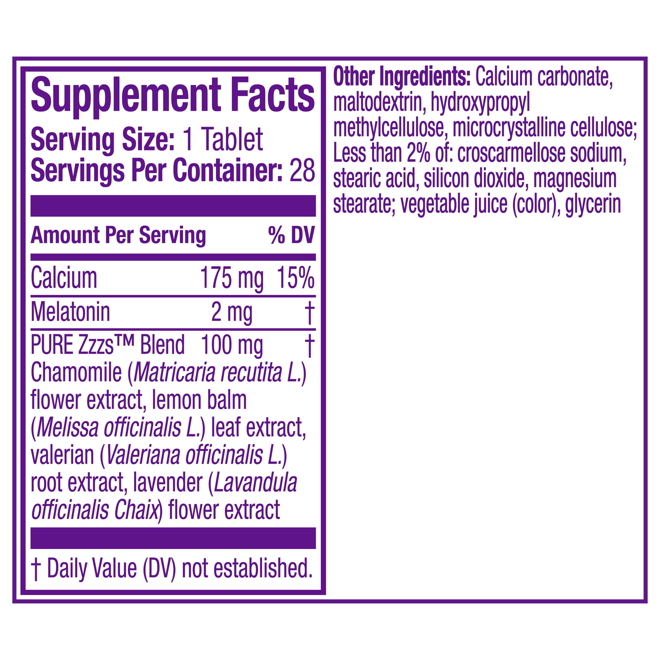 ZzzQuil PURE Zzzs Melatonin All Night Extended Release Tablets, Dietary Supplement, 28 Count