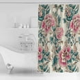 thumbnail image 2 of Shower Curtains Sets for Bathroom Decor Watercolor Pink Flower Green Leaf on VintageWaterproof Bathroom Curtain with Hooks,Summer Plantfor Bathroom Decor,36x72IN, 2 of 7
