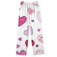 thumbnail image 4 of miqiqism Women Valentine Pjs Sets Fashion Heart Tshirts Long Sleeve Tops and High Waist Trousers Lady Lapel Neck Lightweight Loungewear Outfits,05_Multicolor,X-Large, 4 of 5