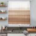 thumbnail image 5 of Brown White Ombre Sheer Curtains 54 Inches Long, Vintage Farmhouse Abstract Striped Light Filering Curtains, Breathable Simi Curtain Privacy Drapes for Kitchen Bathroom Small Window Treatment, 5 of 9