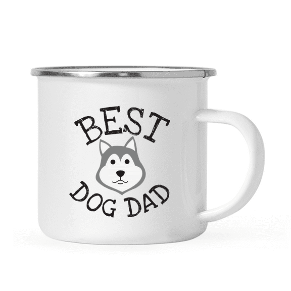Koyal Wholesale Best Dog Dad Stainless Steel Campfire Coffee Tea Mug, Siberian Husky, Dog Graphic, 1-Pack