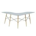 thumbnail image 6 of Teamson Home Roberto L-Shaped Corner Desk with Wood and Metal Details, Light Gray, 6 of 8