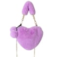 thumbnail image 6 of Heart Shaped Tote Bag Featuring Detachable Chain Strap For Casual Crossbody And Shoulder Carry Cute Fuzzy Soft Purse, 6 of 6