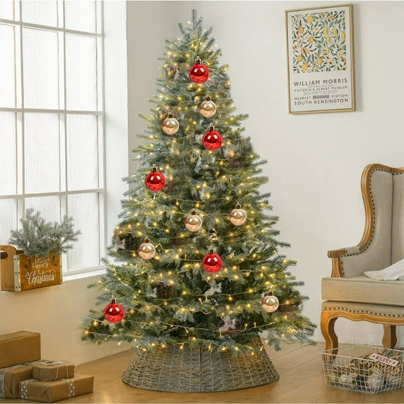 Todaioua 16-Pack Iridescent Ornament Balls - 2.36 Inch Rainbow DIY Decor Balls with Hanging Loops, Plastic Hanging Ornaments for Christmas Tree Displays​​