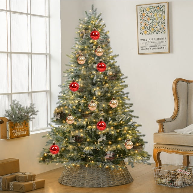 Xihbxyly Adornos Navideños de Bolas de 91 Cm, Plástico Irrompible, Colores Perlados Brillantes, Fáciles de Colgar, Decoración para Árbol de Navidad y Fiestas, Variantes En Rojo, Azul y Rosa, Juego de