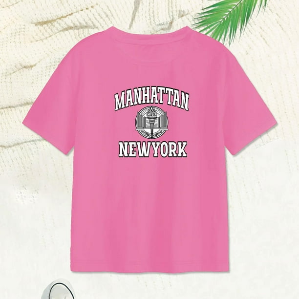 Camisetas de manga corta para mujer, ropa de verano, camisetas básicas estampadas a la moda, camisetas con cuello redondo para viajes, deportes, uso diario L