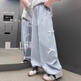 thumbnail image 6 of Glisme Little Girls Trousers Solid Color Autumn Loose Fit Girls Wide Leg Pants, 6 of 7