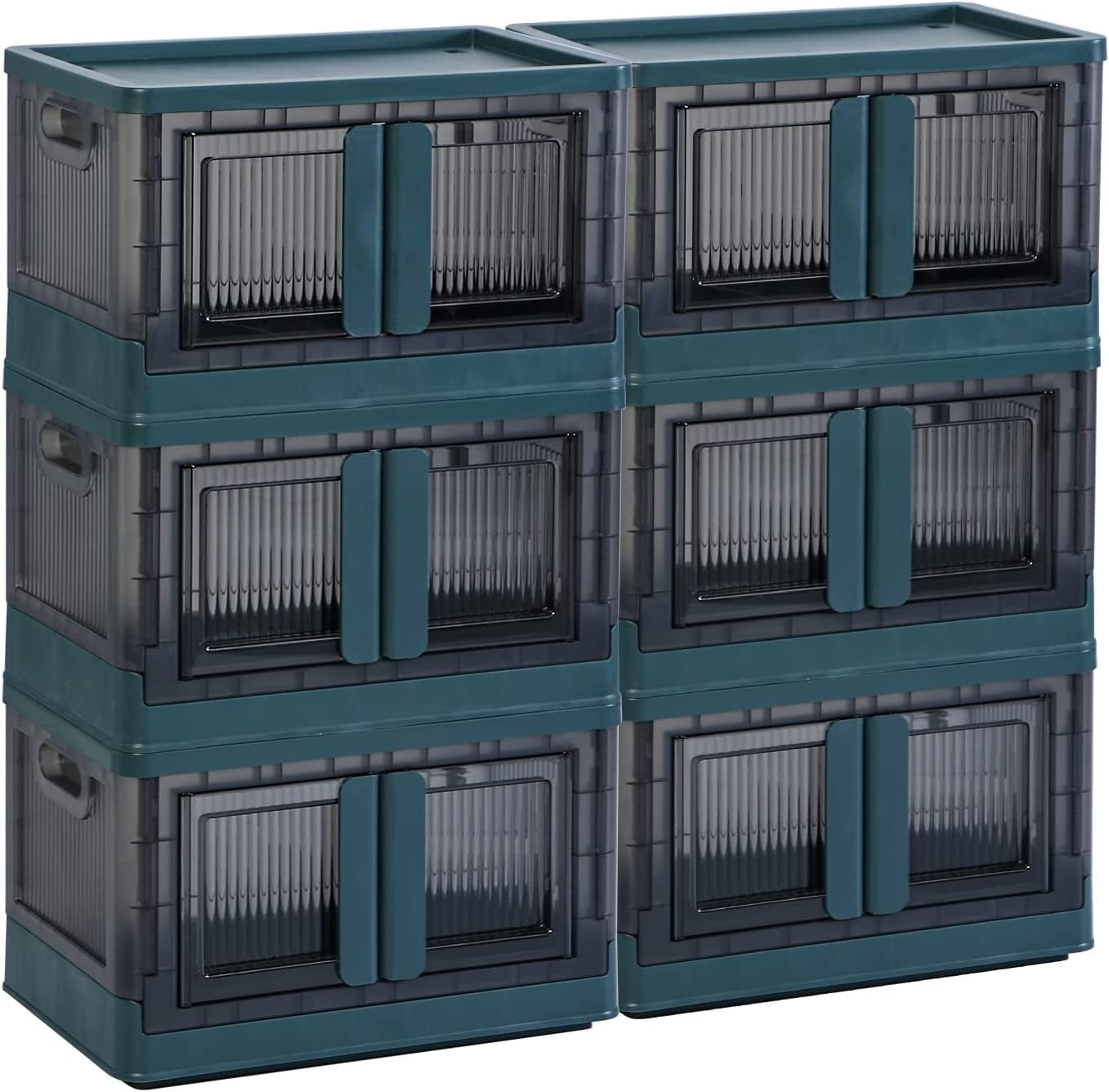 Storage Bins with Lids Collapsible Storage Bins, Clear Black Wardrobe