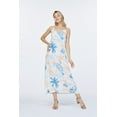 thumbnail image 4 of Robe Maxi à Imprimé Floral Hawaïen Luau pour Femme, Coupe Cœur, S, Sable, Plage, Crème, 4 of 5