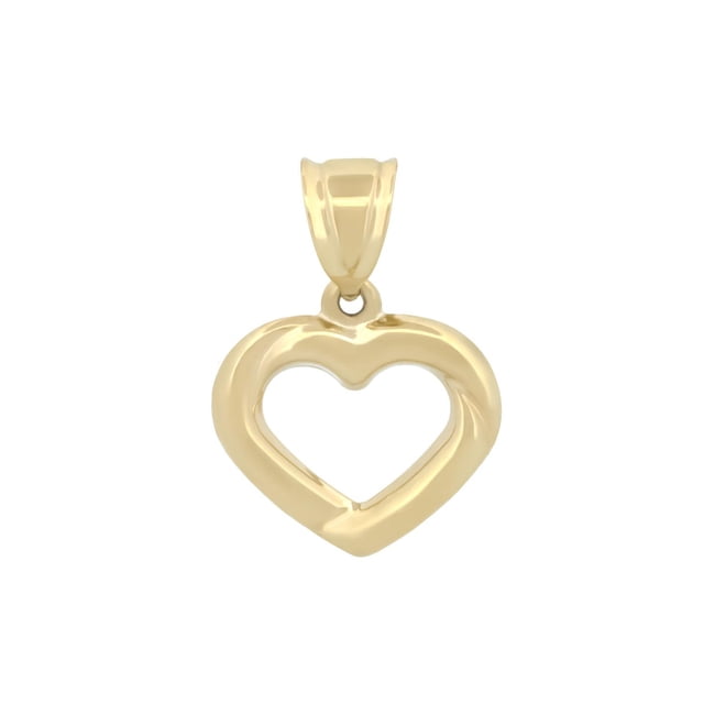 Dije Corazón Contorno Casa del Anillo ORO SÓLIDO 10K amarillo 00